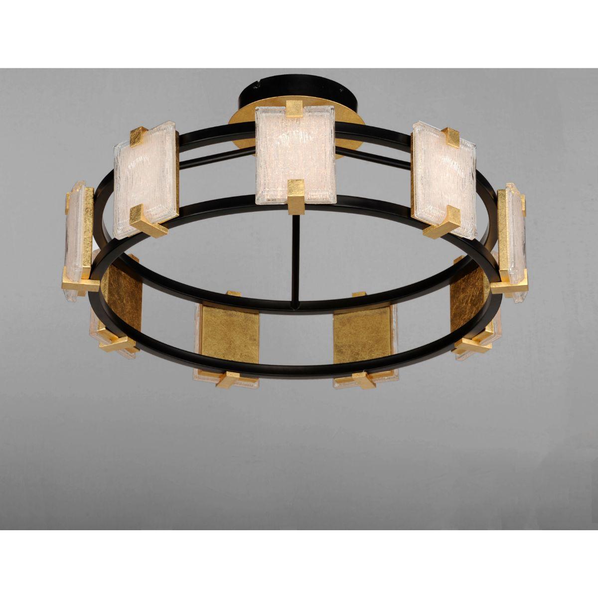 Radiant 27 in. 9 Lights LED Semi flush Mount Light Black finish - Bees Lighting