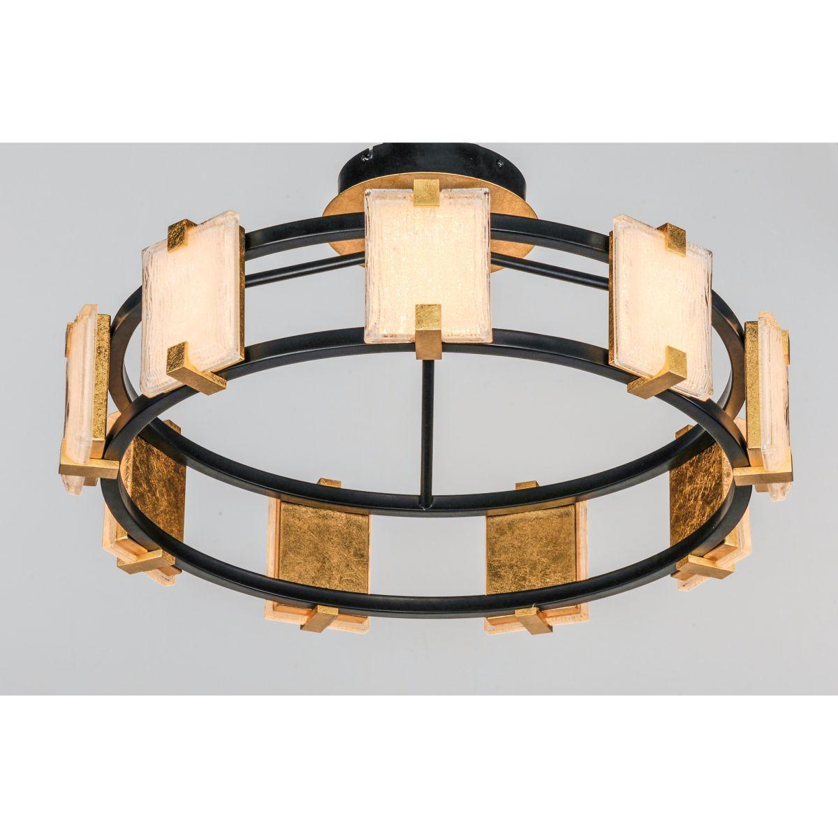 Radiant 27 in. 9 Lights LED Semi flush Mount Light Black finish - Bees Lighting