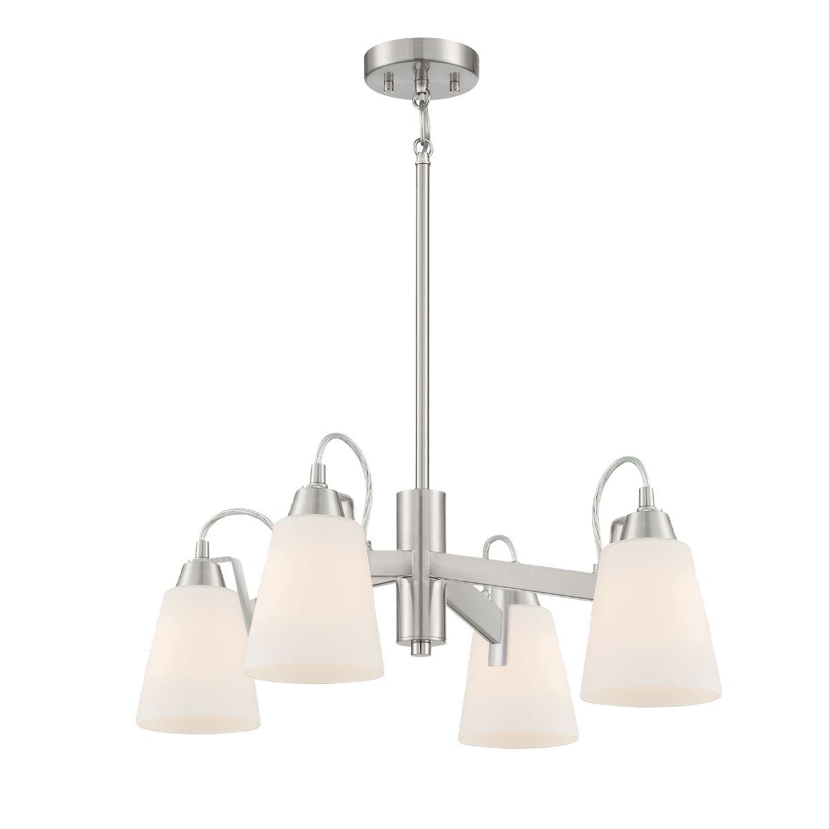 Beckonridge 24 in. 4 Lights Chandelier Brushed Nickel finish - Bees Lighting