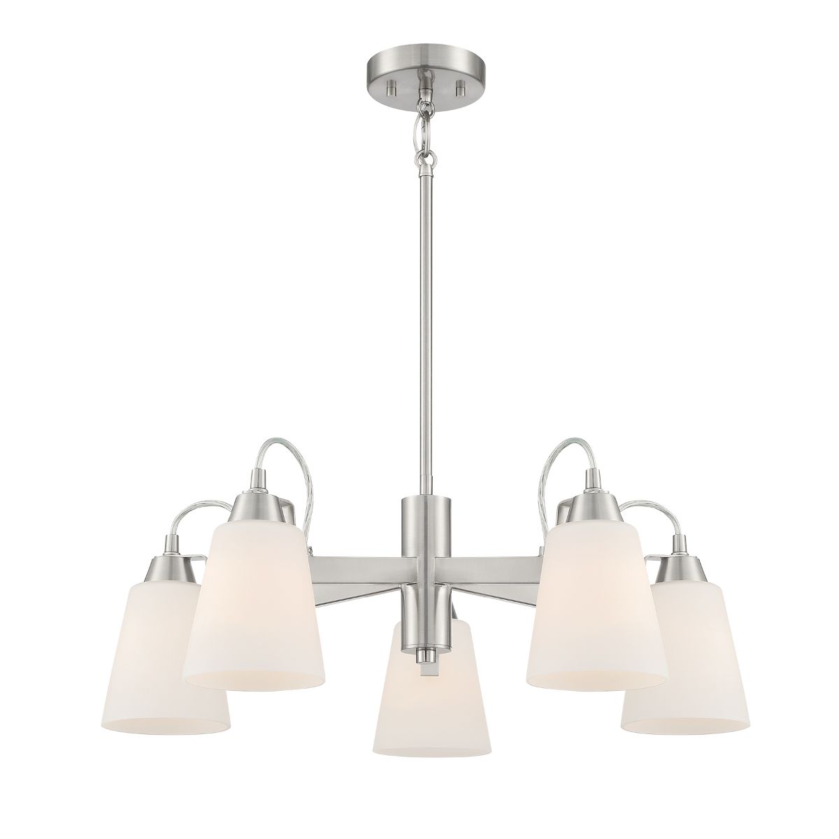 Beckonridge 26 in. 5 Lights Chandelier Brushed Nickel finish - Bees Lighting