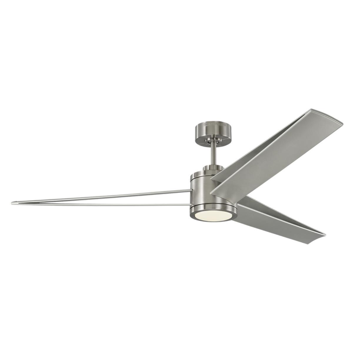 Armstrong 60 Inch Brushed Steel LED Damp Rated Ceiling Fan with Remote - Bees Lighting