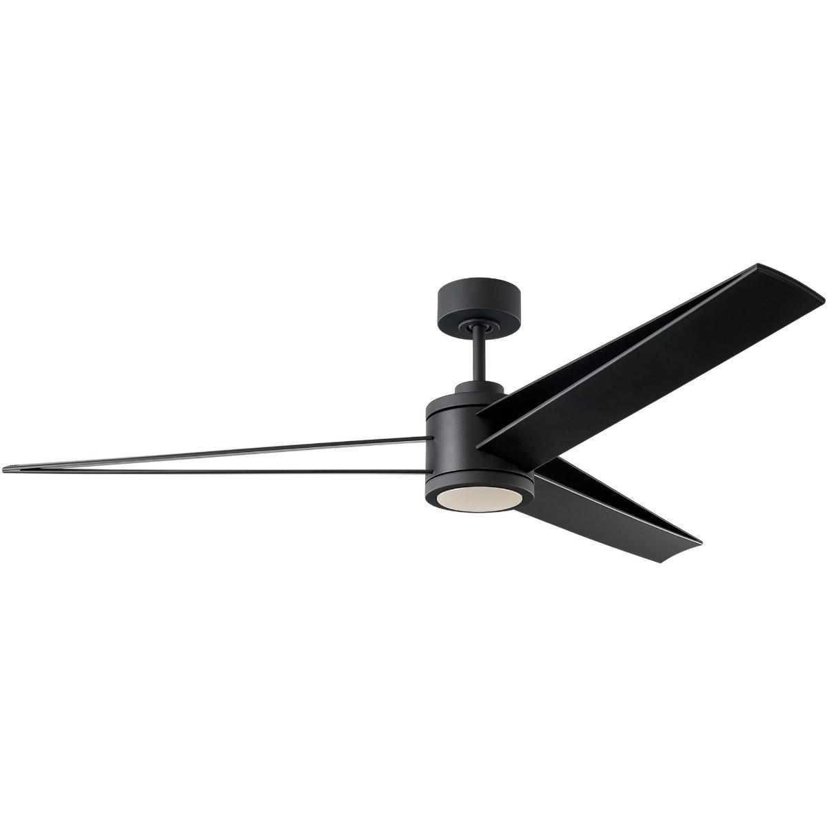 Armstrong 60 Inch Midnight Black LED Damp Rated Ceiling Fan with Remote - Bees Lighting