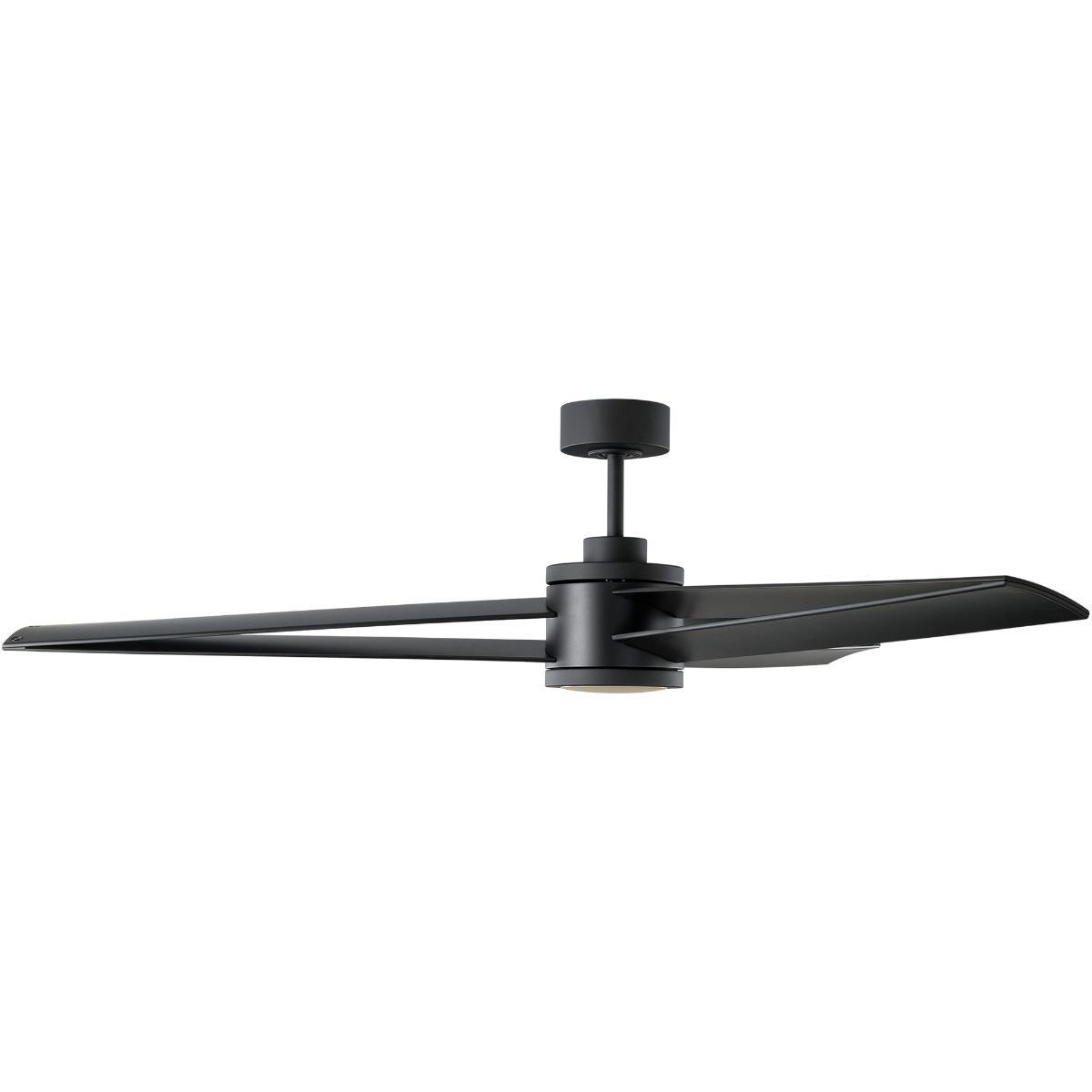 Armstrong 60 Inch Midnight Black LED Damp Rated Ceiling Fan with Remote - Bees Lighting