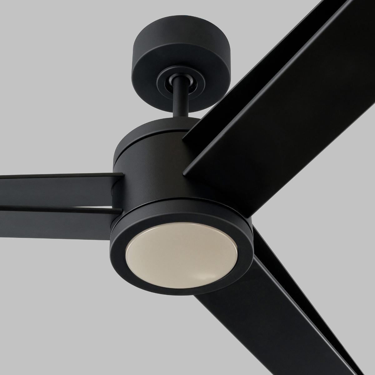 Armstrong 60 Inch Midnight Black LED Damp Rated Ceiling Fan with Remote - Bees Lighting