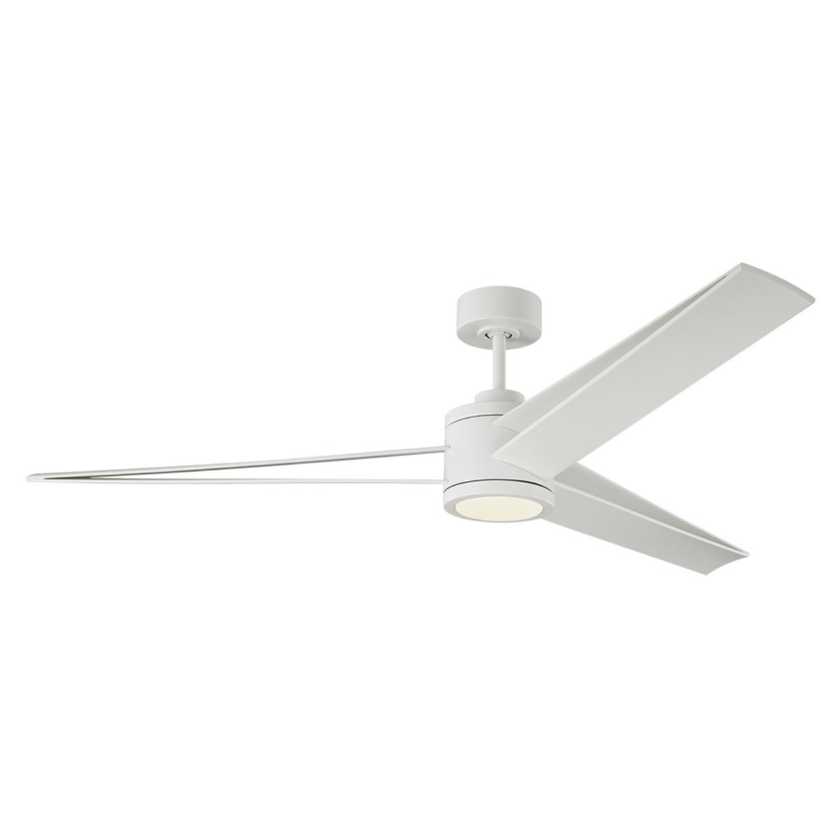 Armstrong 60 Inch Matte White LED Damp Rated Ceiling Fan with Remote - Bees Lighting