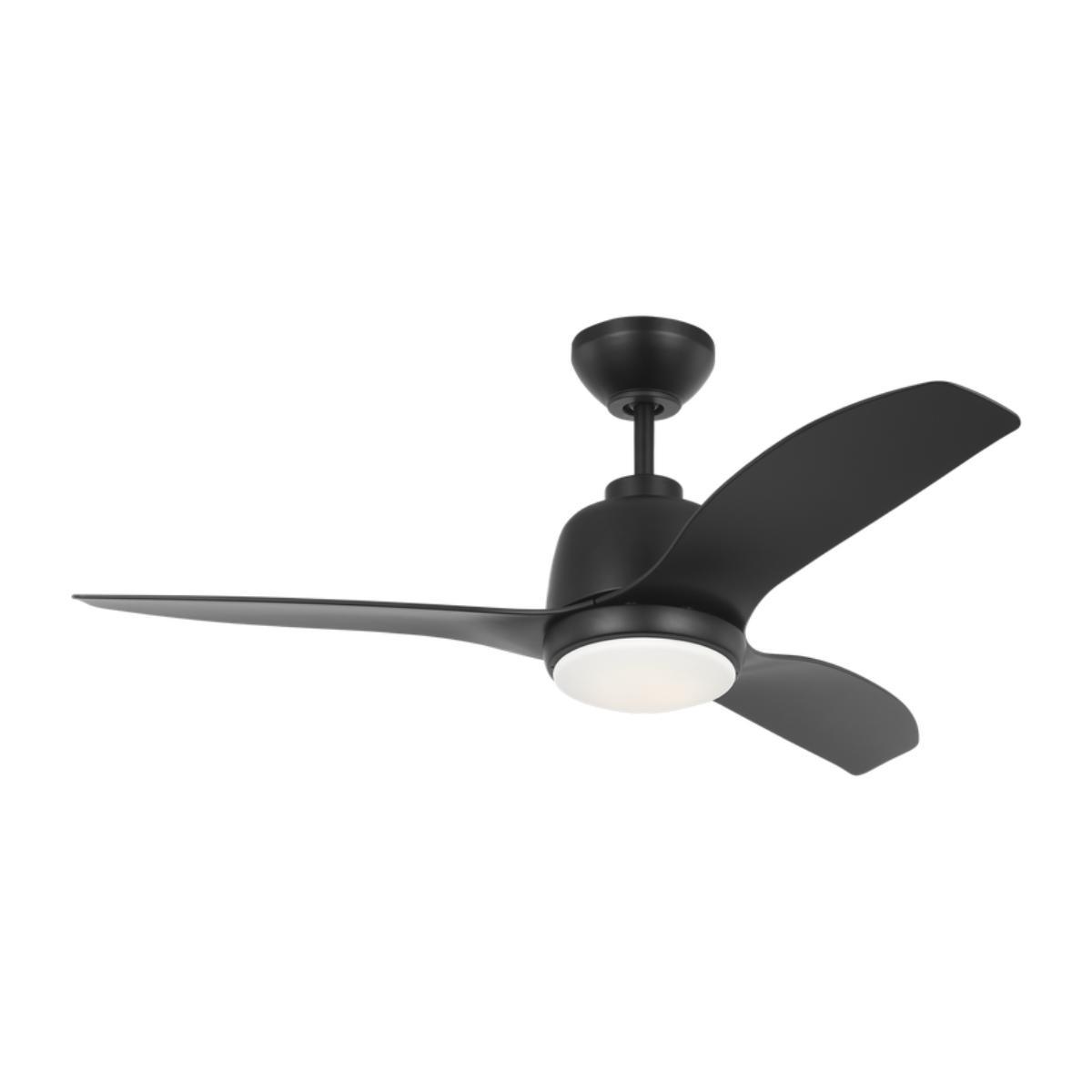 Avila Coastal 44 Inch Midnight Black Outdoor Ceiling Fan with Light and Remote - Bees Lighting