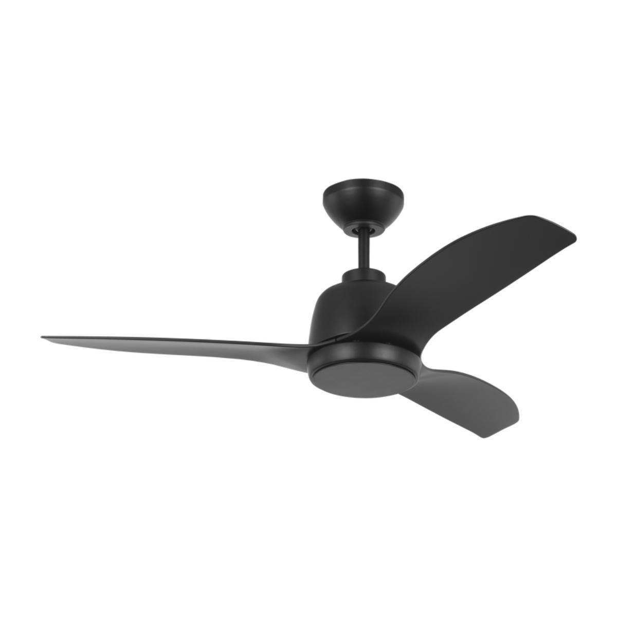 Avila Coastal 44 Inch Midnight Black Outdoor Ceiling Fan with Light and Remote - Bees Lighting