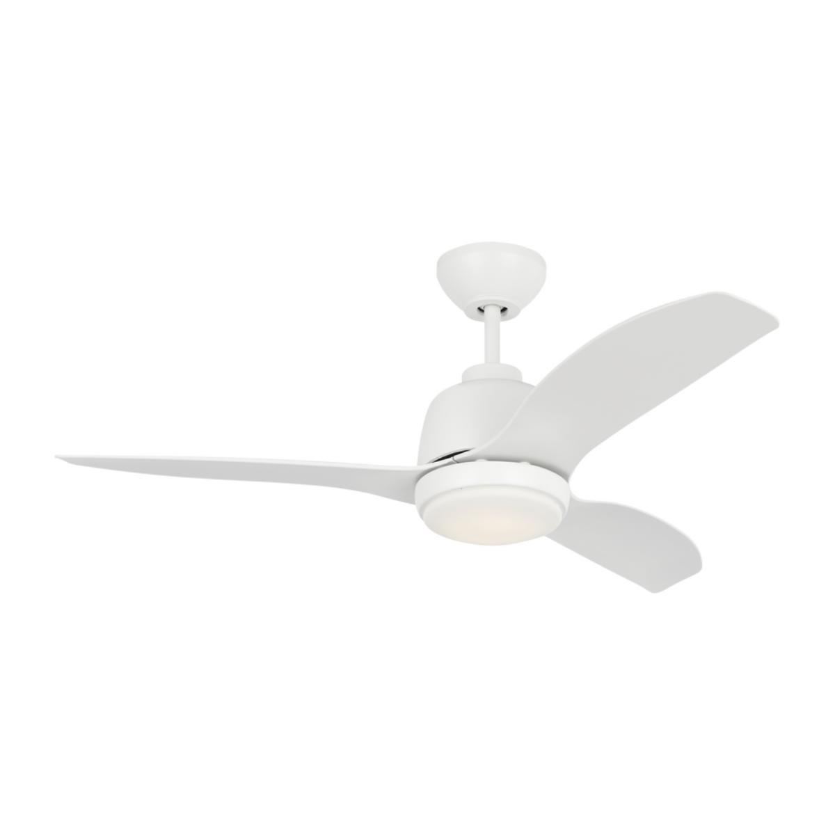 Avila Coastal 44 Inch Matte White Outdoor Ceiling Fan with Light and Remote - Bees Lighting