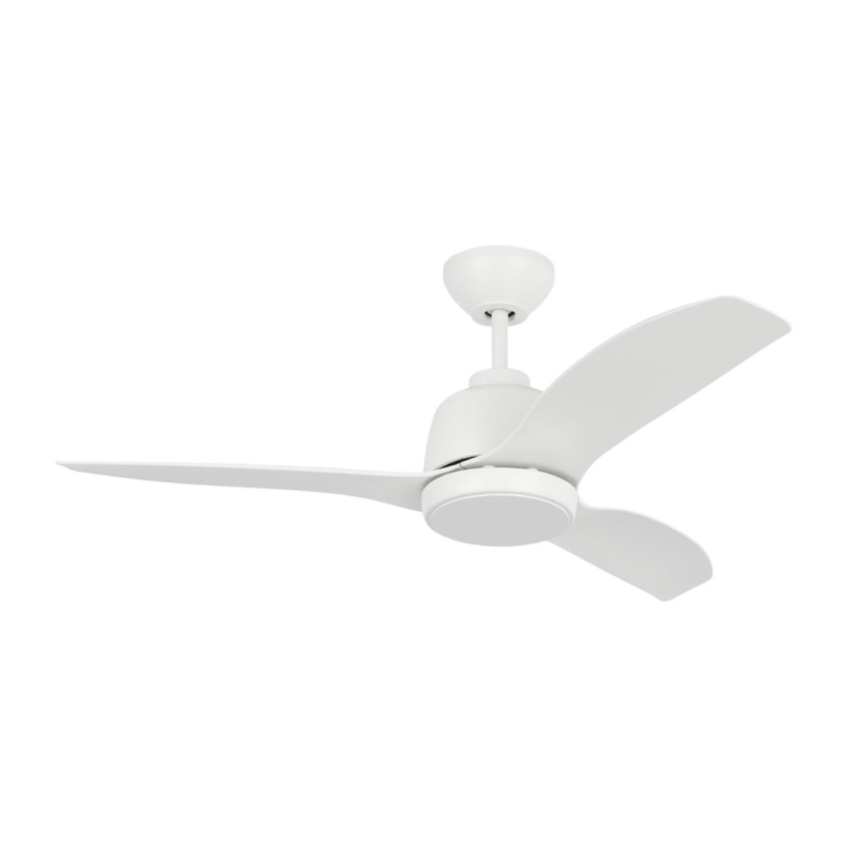 Avila Coastal 44 Inch Matte White Outdoor Ceiling Fan with Light and Remote - Bees Lighting