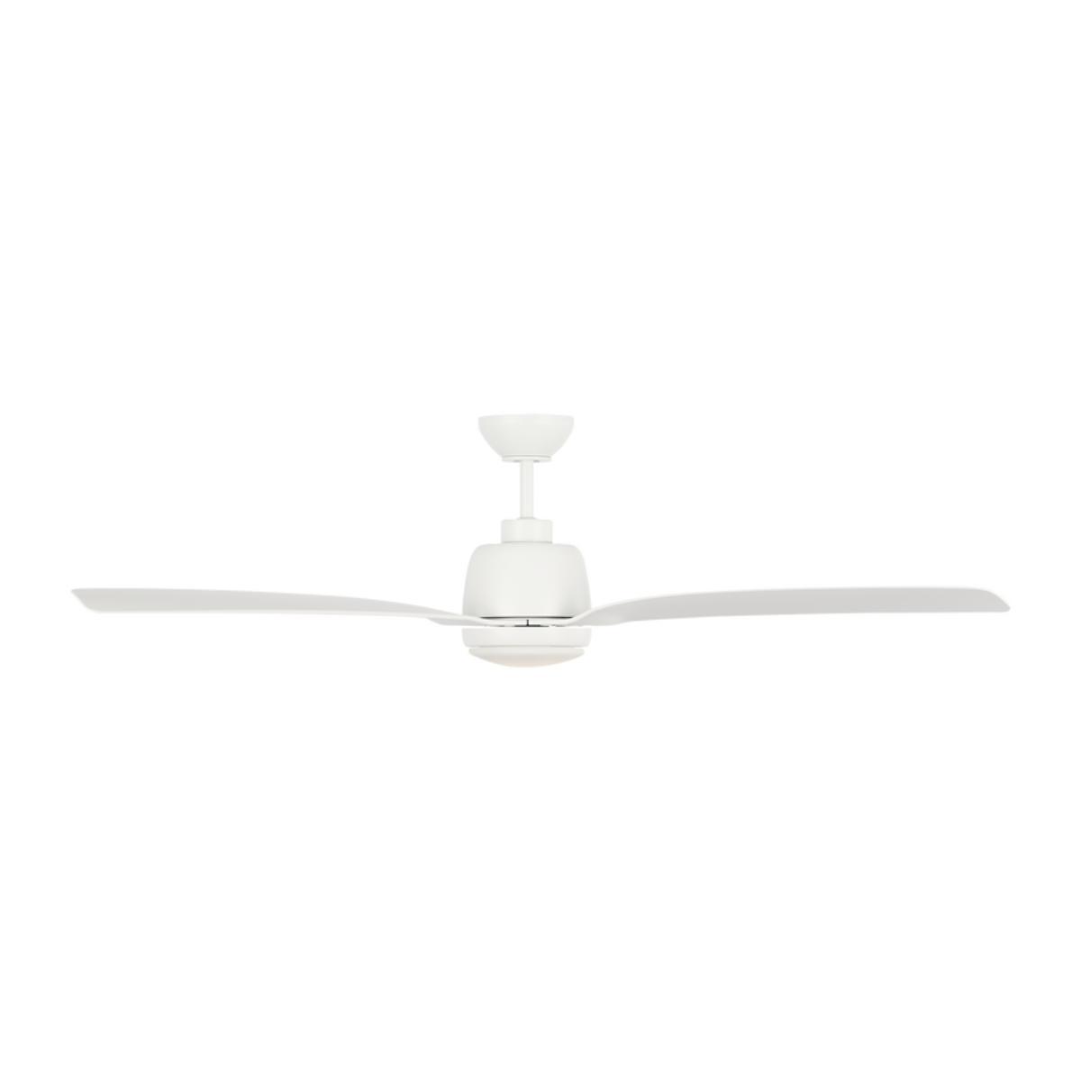 Avila Coastal 60 Inch Matte White Outdoor Ceiling Fan with Light and Remote - Bees Lighting