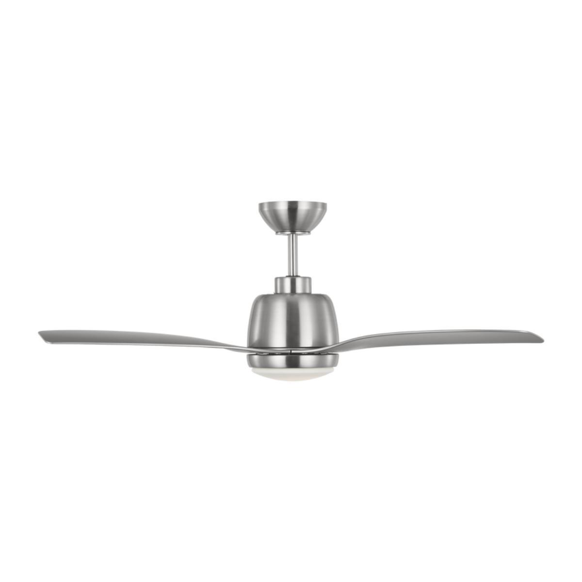 Avila 44 Inch Brushed Steel Damp Rated LED Ceiling Fan with Remote - Bees Lighting