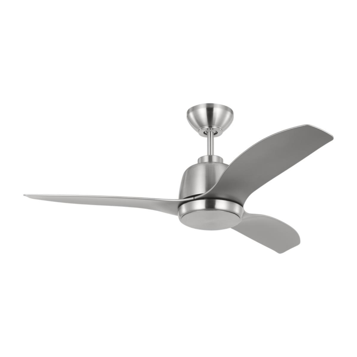 Avila 44 Inch Brushed Steel Damp Rated LED Ceiling Fan with Remote - Bees Lighting