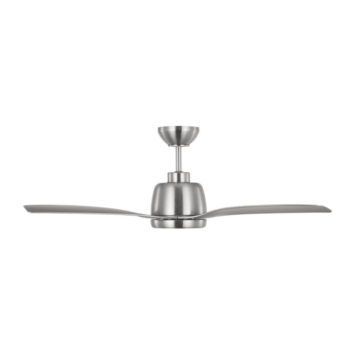 Avila 44 Inch Brushed Steel Damp Rated LED Ceiling Fan with Remote - Bees Lighting