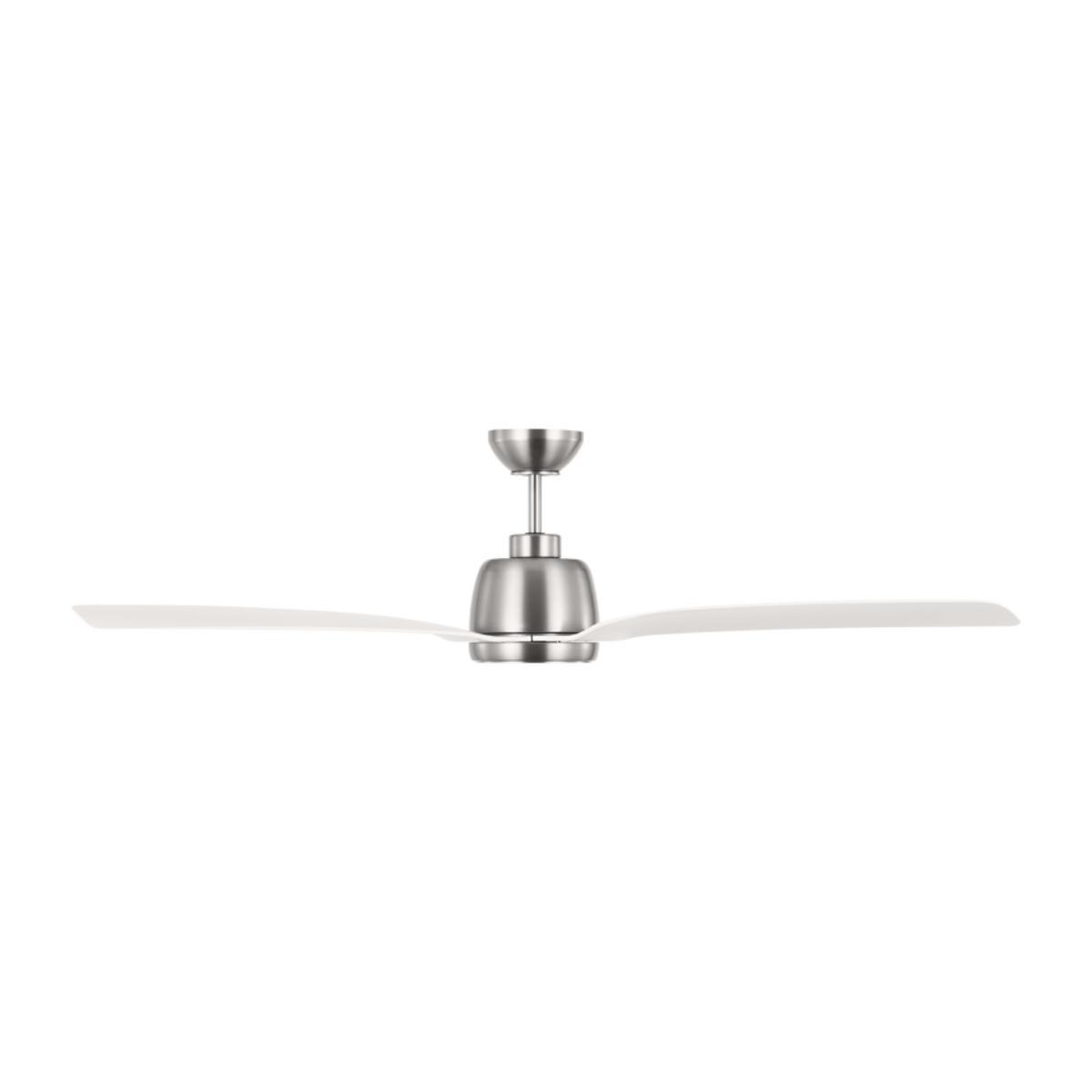 Avila 60 Inch LED Ceiling Fan with Light Kit and Remote, Brushed Steel with Silver Blades - Bees Lighting