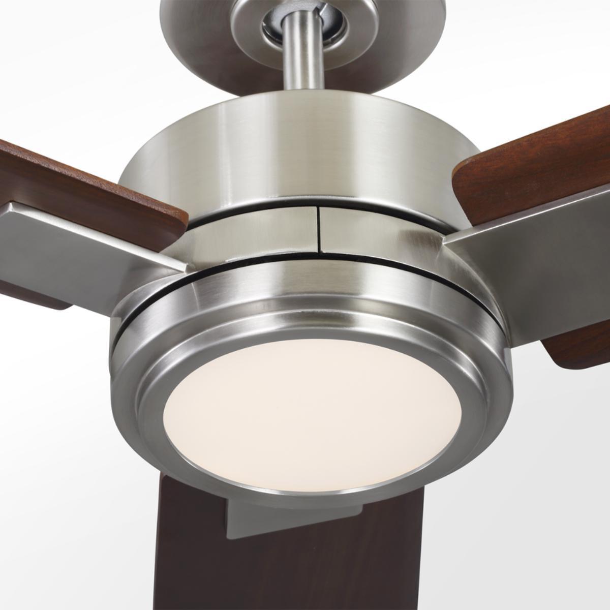 Harris Smart 56 Inch Steel and Walnut LED Ceiling Fan with CCT Light Kit and Remote - Bees Lighting