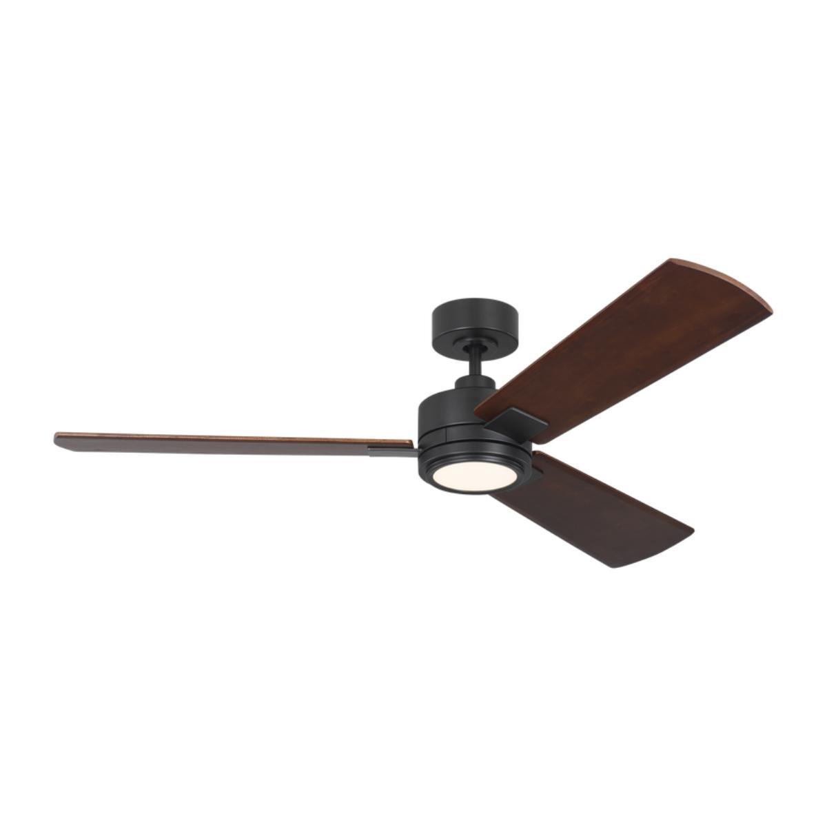 Harris Smart 56 Inch Black and Walnut LED Ceiling Fan with CCT Light Kit and Remote - Bees Lighting