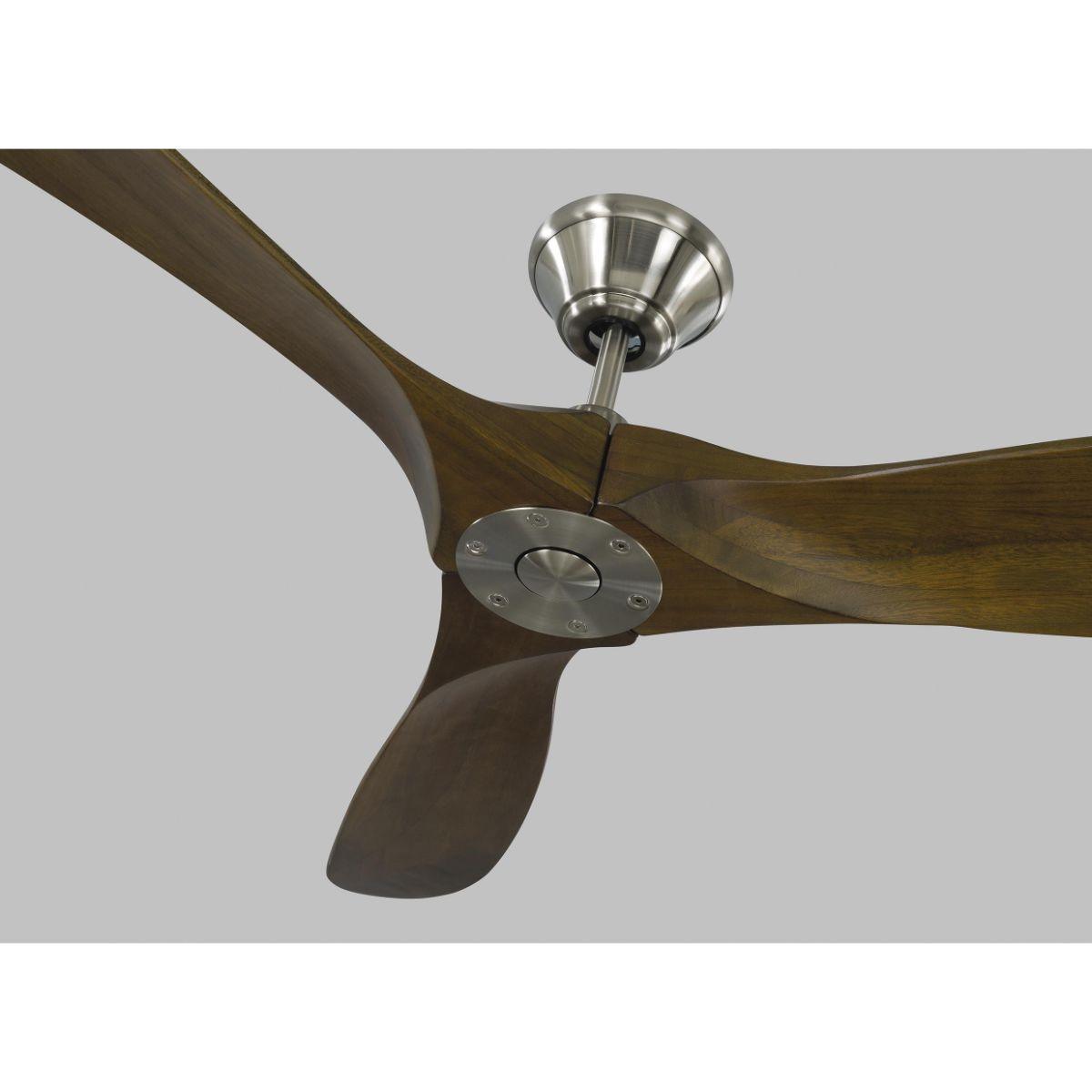 Maverick II 52 Inch Steel and Walnut Damp Rated Ceiling Fan with Remote - Bees Lighting