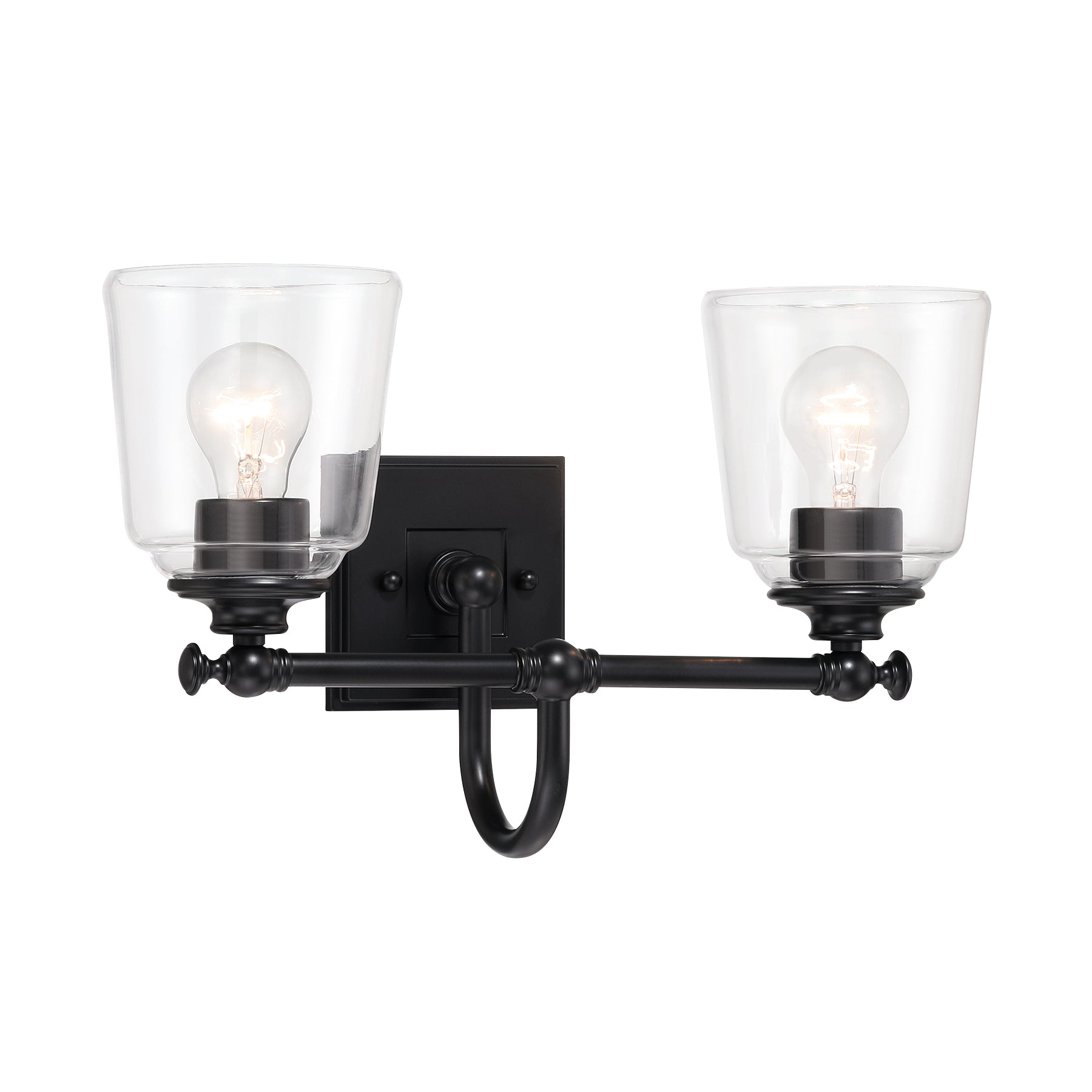 Antonia 17" 2 Lights Vanity Light Black Finish - Bees Lighting