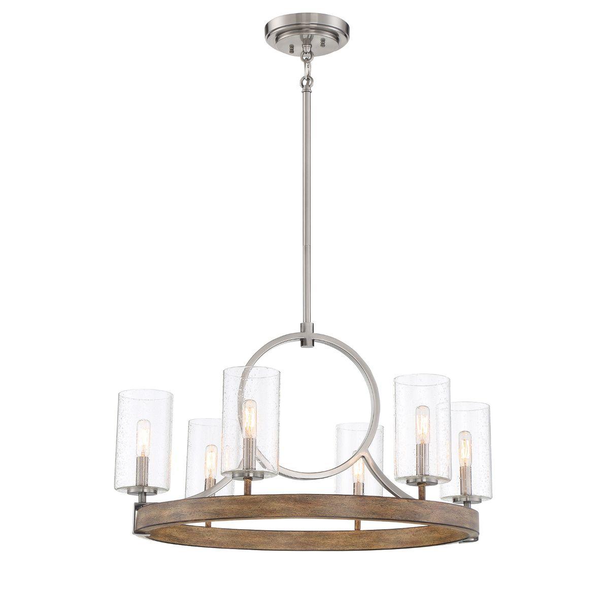 Country Estates 28 in. 6 Lights Chandelier Brushed Nickel finish - Bees Lighting