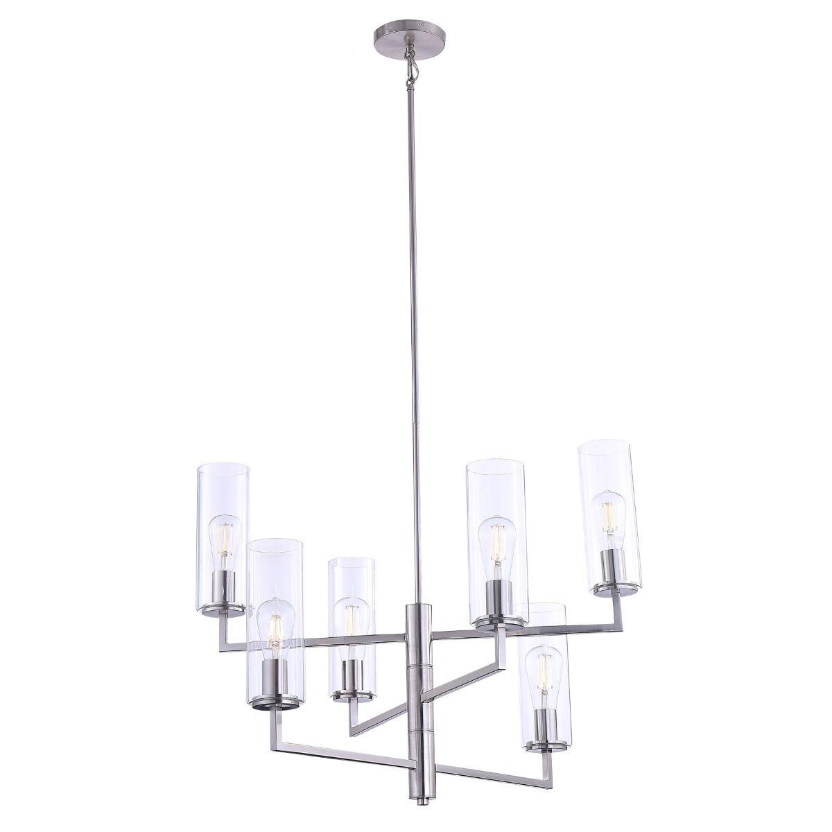 Acacia 30 in. 6 Lights Chandelier Brushed Nickel Finish - Bees Lighting