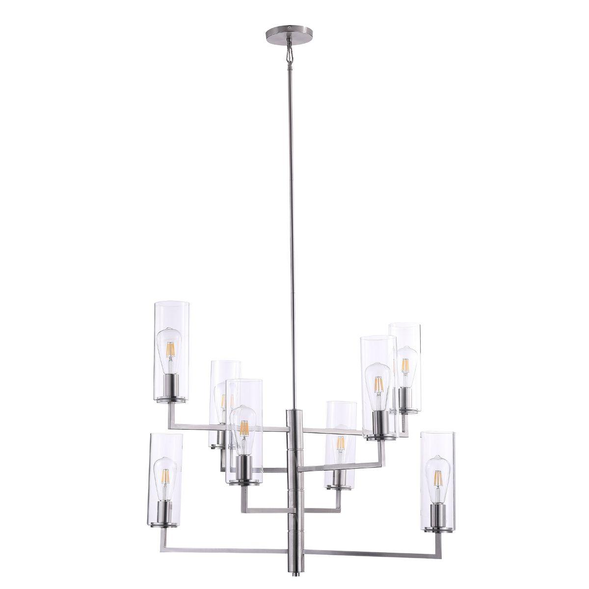 Acacia 34 in. 8 Lights Chandelier Brushed Nickel finish - Bees Lighting