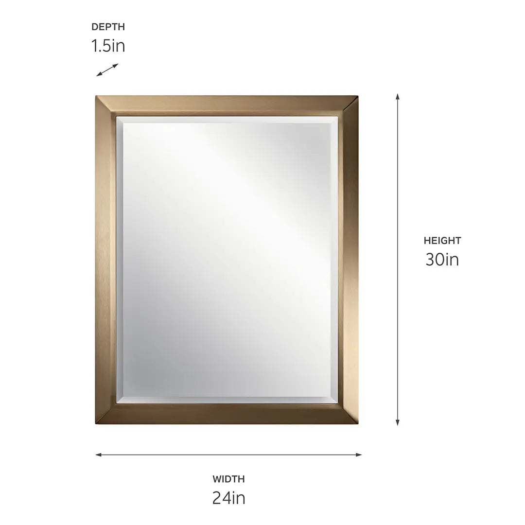 30" x 24" Wall Mirror Champagne Bronze finish - Bees Lighting