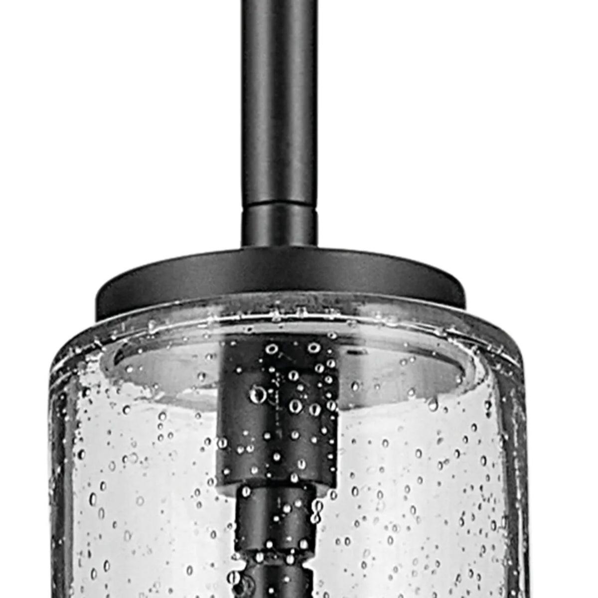 Everly 15" 1-Light Pendant Light with Clear Seeded Glass, Black Finish - Bees Lighting