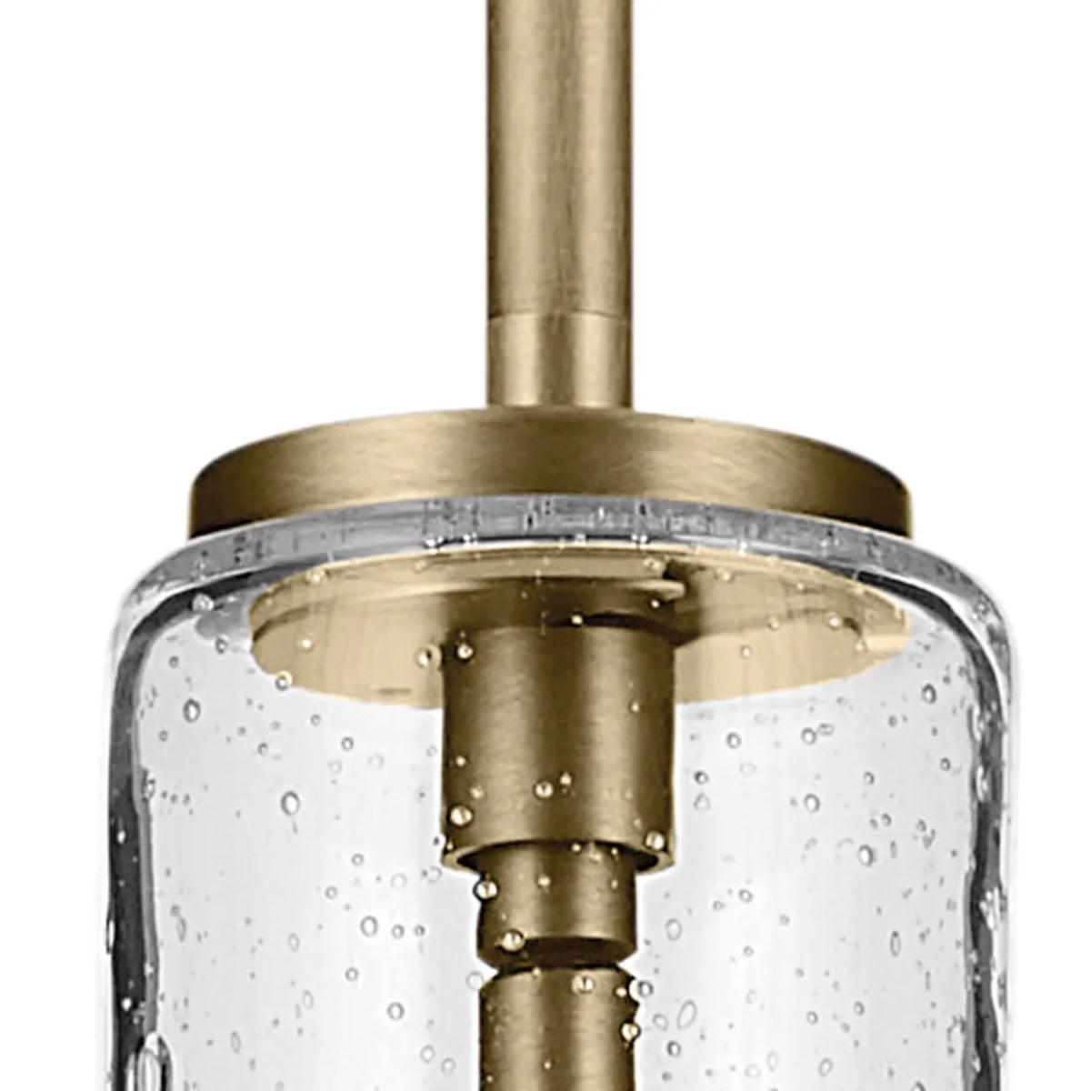 Everly 15" 1-Light Pendant Light with Clear Seeded Glass, Natural Brass Finish - Bees Lighting