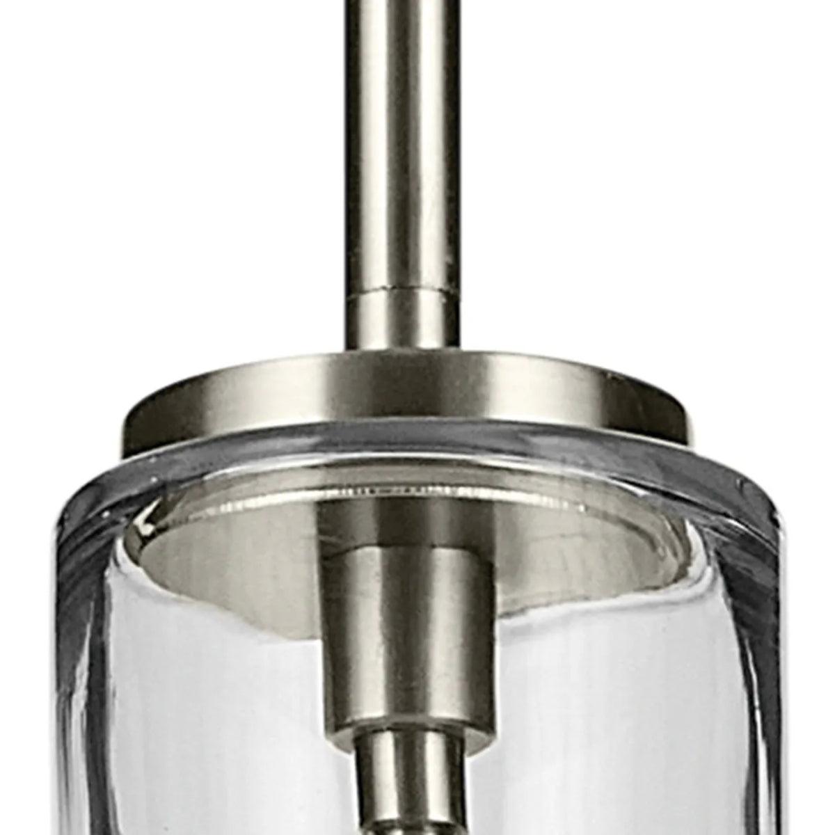 Everly 15" 1-Light Pendant Light with Clear Glass, Brushed Nickel Finish - Bees Lighting