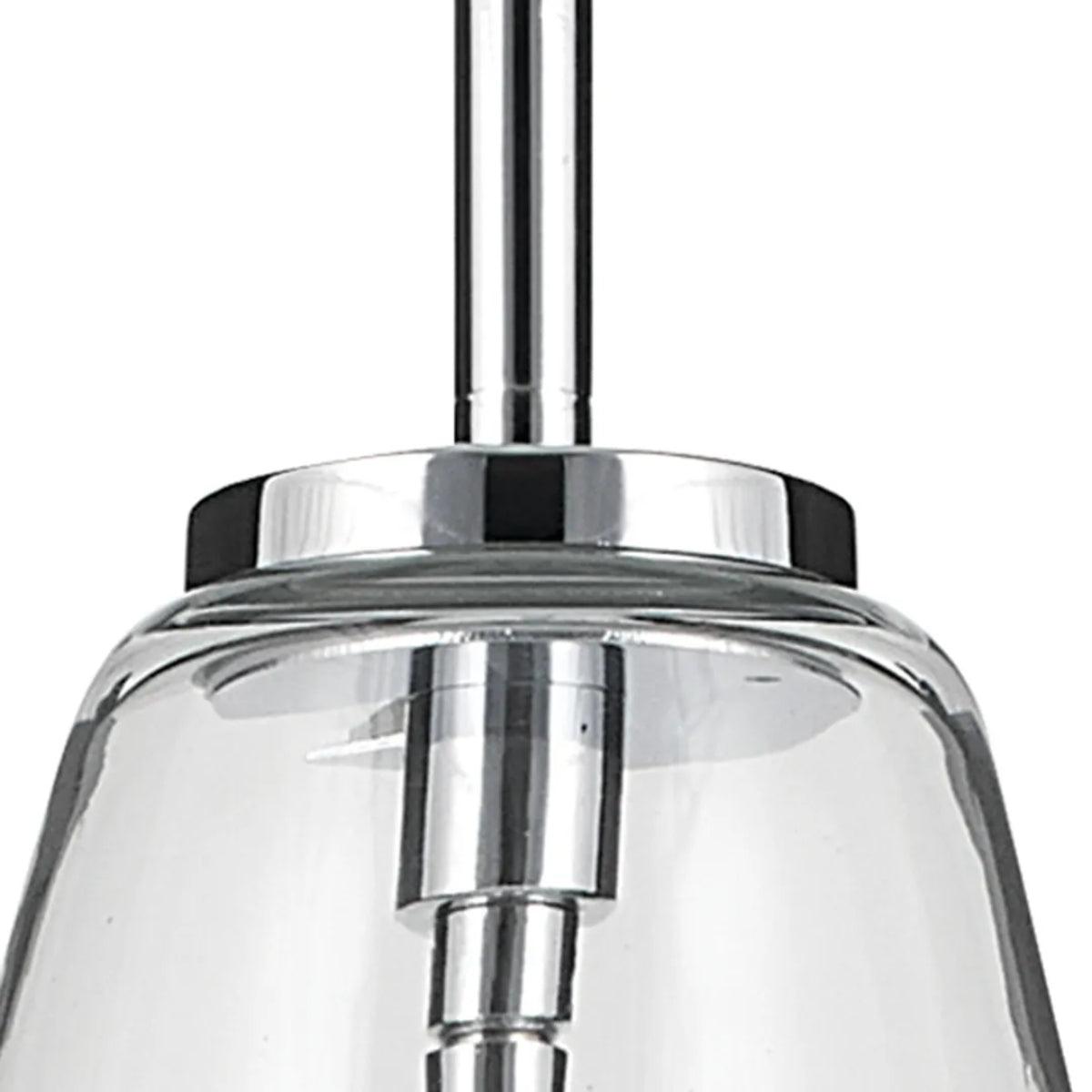 Everly 15" 1-Light Cone Pendant Light with Clear Glass, Chrome Finish - Bees Lighting