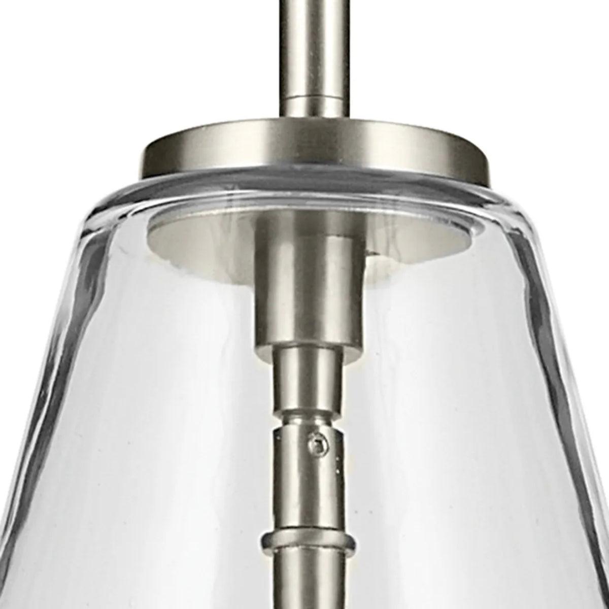 Everly 15" 1-Light Cone Pendant Light with Clear Glass, Brushed Nickel Finish - Bees Lighting