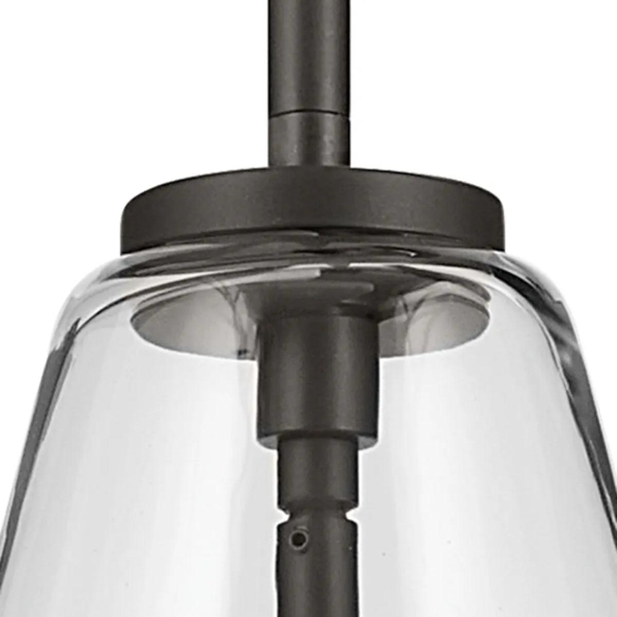 Everly 15" 1-Light Cone Pendant Light with Clear Glass, Olde Bronze Finish - Bees Lighting