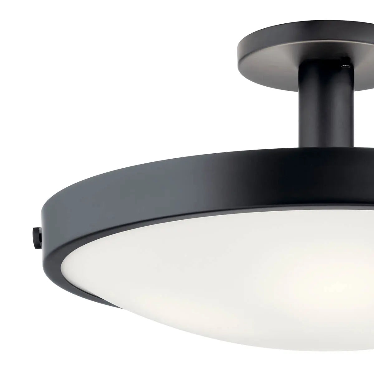 Lytham 21" 4-Light Semi-Flush Mount Light with Clear Satin Etched Glass, Black Finish - Bees Lighting