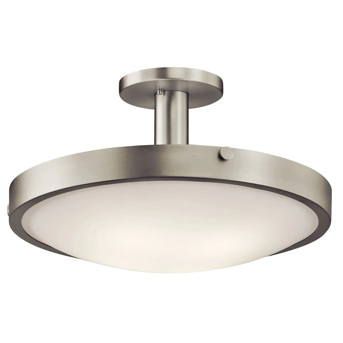 Lytham 21" 4-Light Semi-Flush Mount Light with Clear Satin Etched Glass, Brushed Nickel Finish