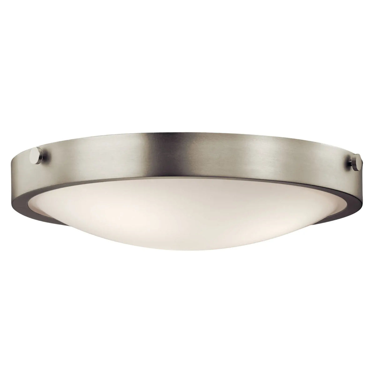 Lytham 17" 3-Light Flush Mount Light with Clear Satin Etched Glass, Brushed Nickel Finish