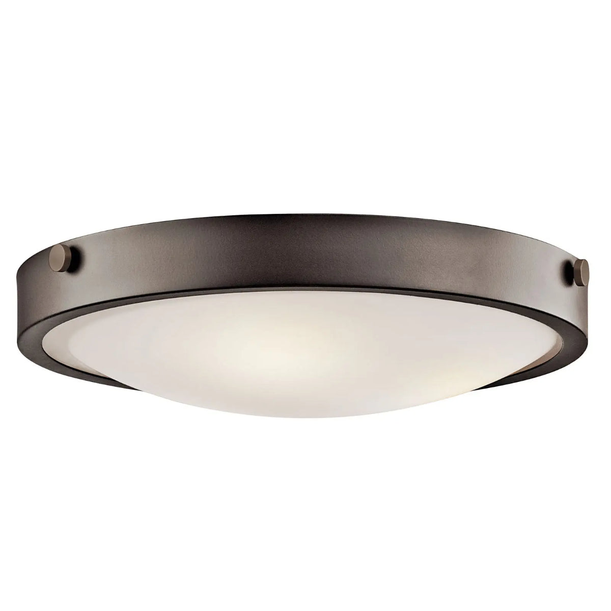 Lytham 17" 3-Light Flush Mount Light with Clear Satin Etched Glass, Olde Bronze Finish