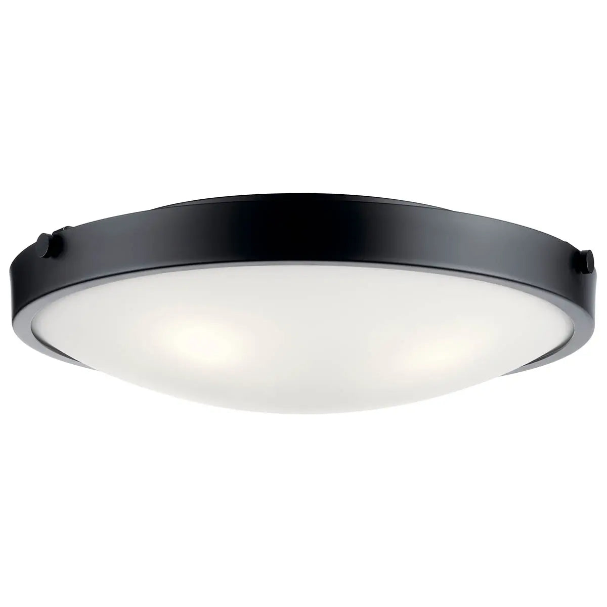 Lytham 21" 4-Light Flush Mount Light with Clear Satin Etched Glass, Black Finish - Bees Lighting