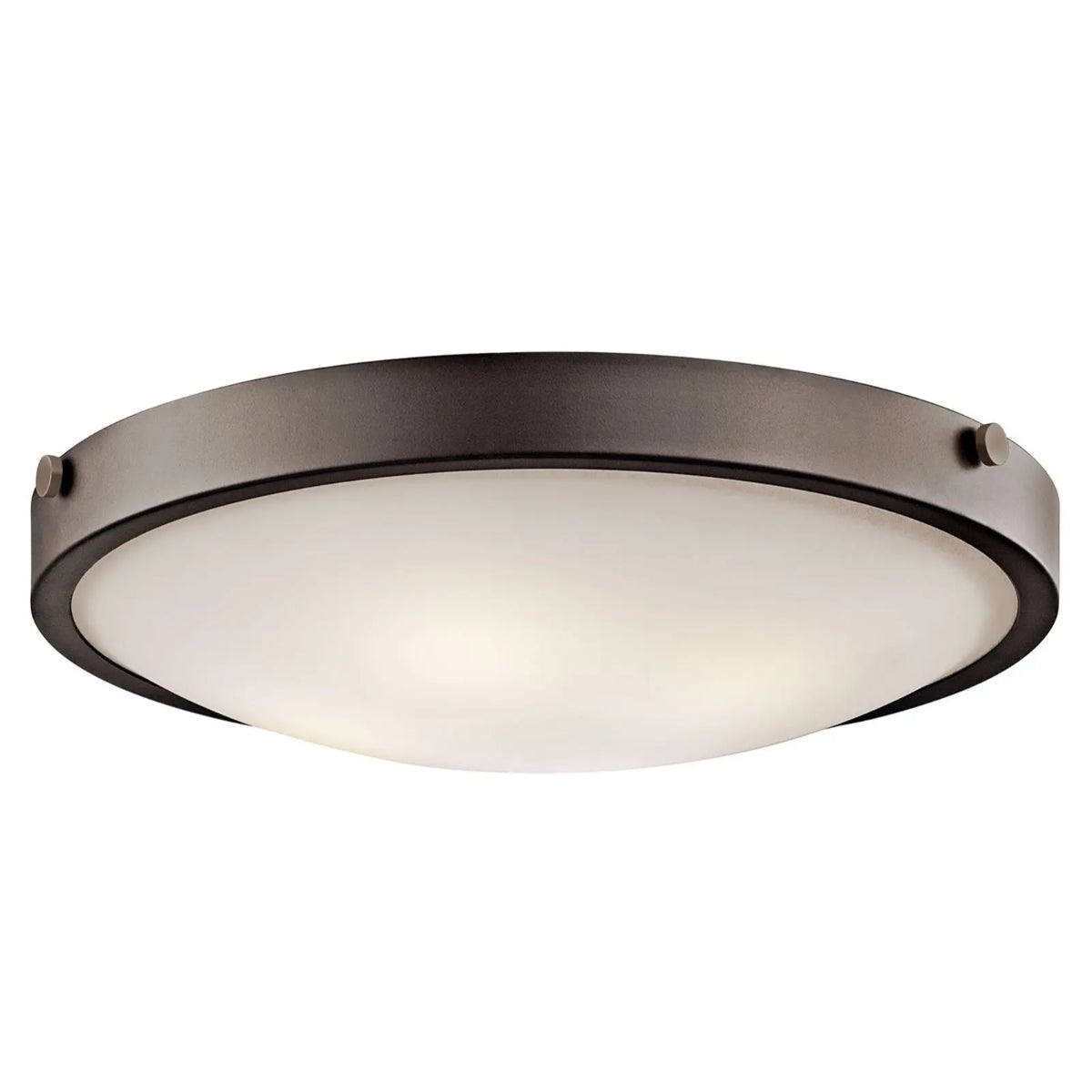 Lytham 21" 4-Light Flush Mount Light with Clear Satin Etched Glass, Olde Bronze Finish - Bees Lighting