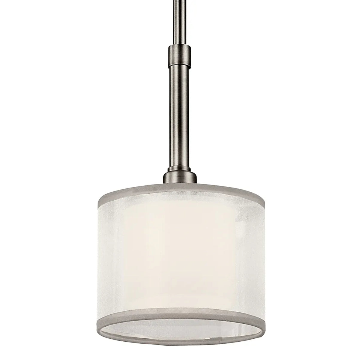 Lacey 10" 1-Light Mini Pendant Light with Clear Satin Etched Glass, Antique Pewter Finish - Bees Lighting