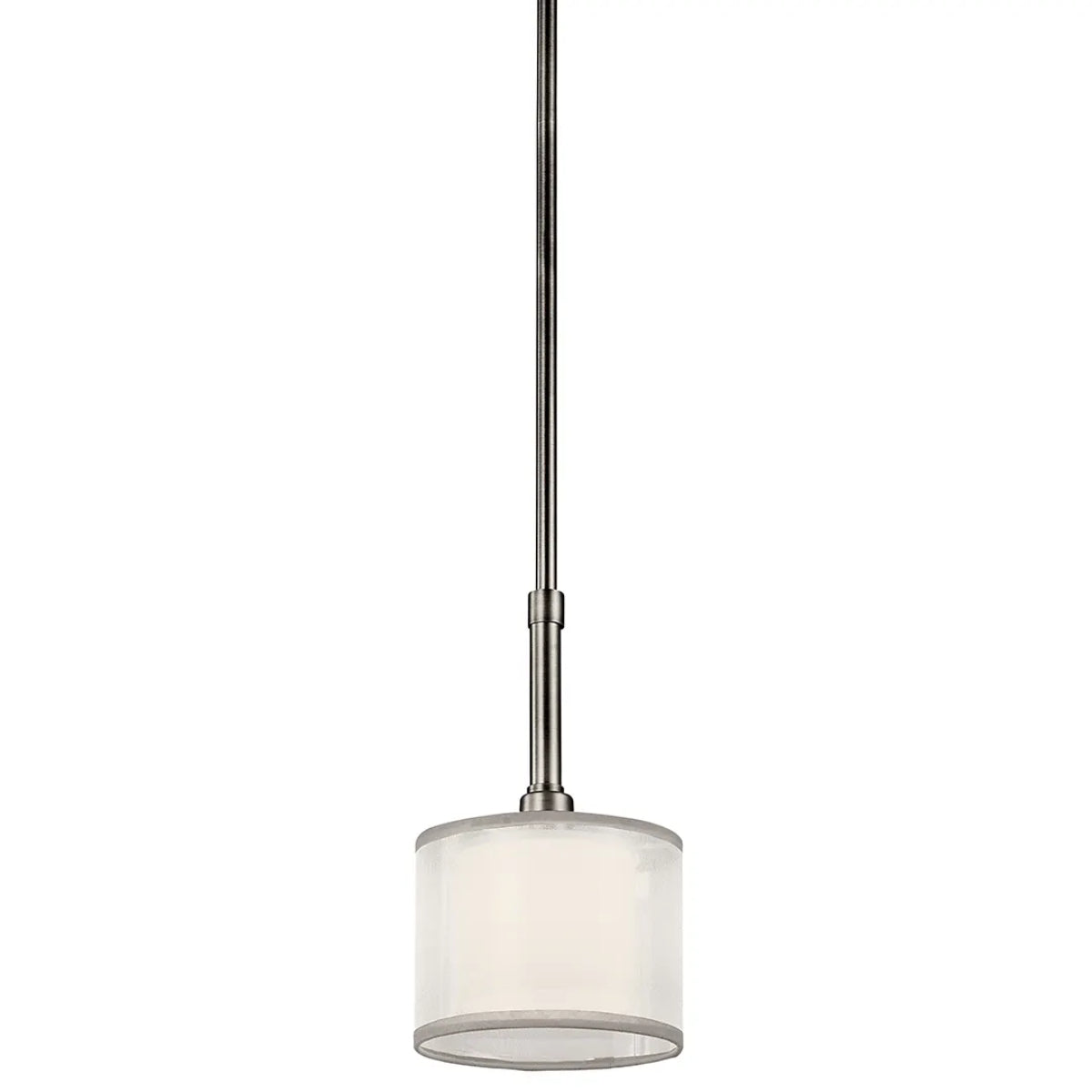 Lacey 10" 1-Light Mini Pendant Light with Clear Satin Etched Glass, Antique Pewter Finish - Bees Lighting