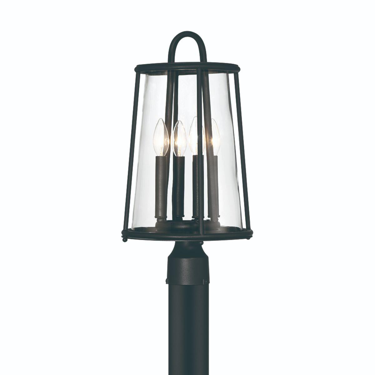 Daulle 19 In. 4 lights Lantern Head Satin Black finish - Bees Lighting