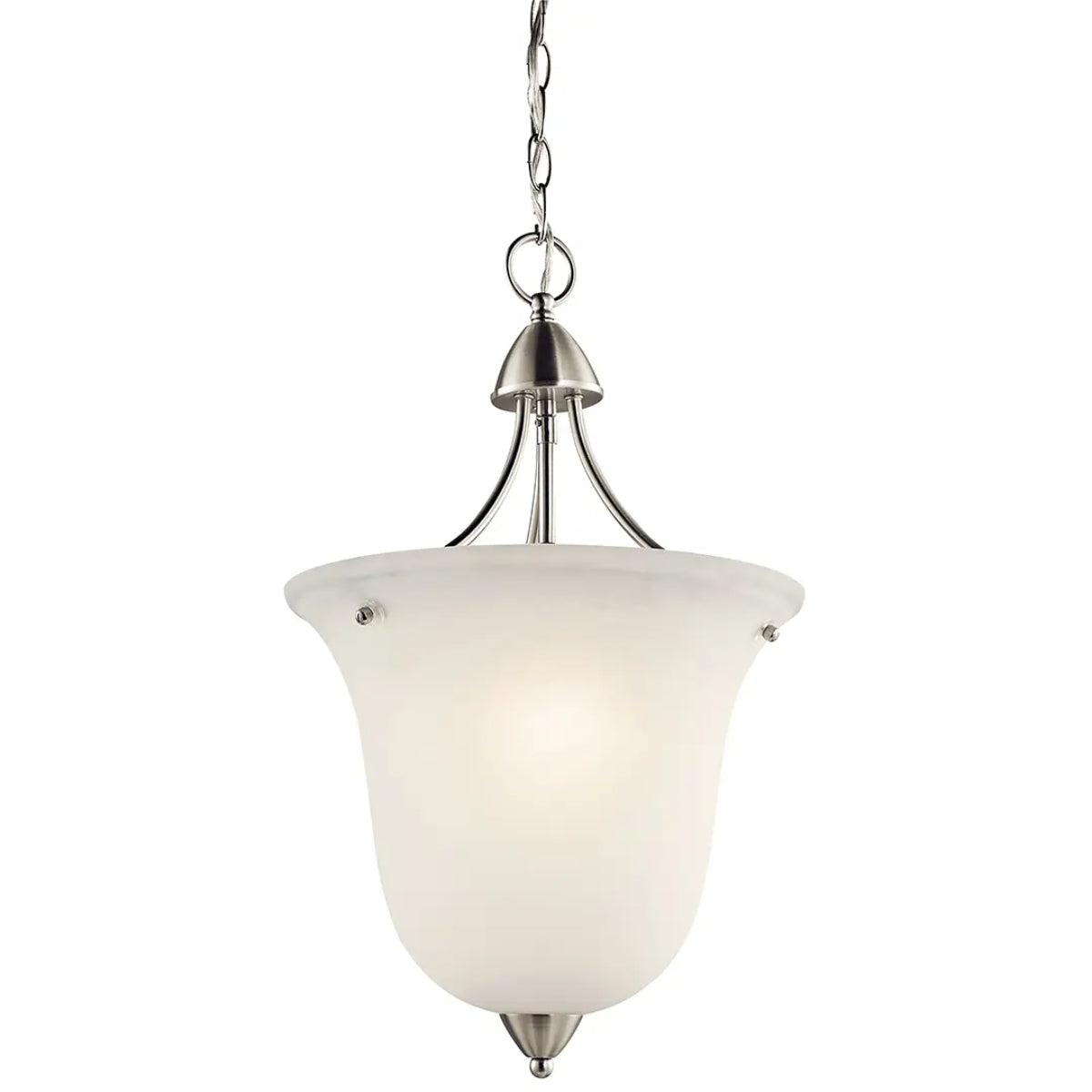 Nicholson 22" 1-Light Pendant Light with Clear Satin Etched Glass, Brushed Nickel Finish - Bees Lighting