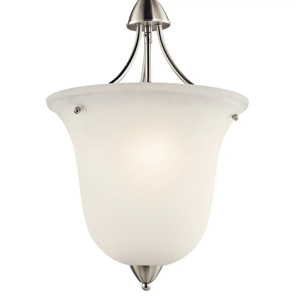 Nicholson 22" 1-Light Pendant Light with Clear Satin Etched Glass, Brushed Nickel Finish - Bees Lighting