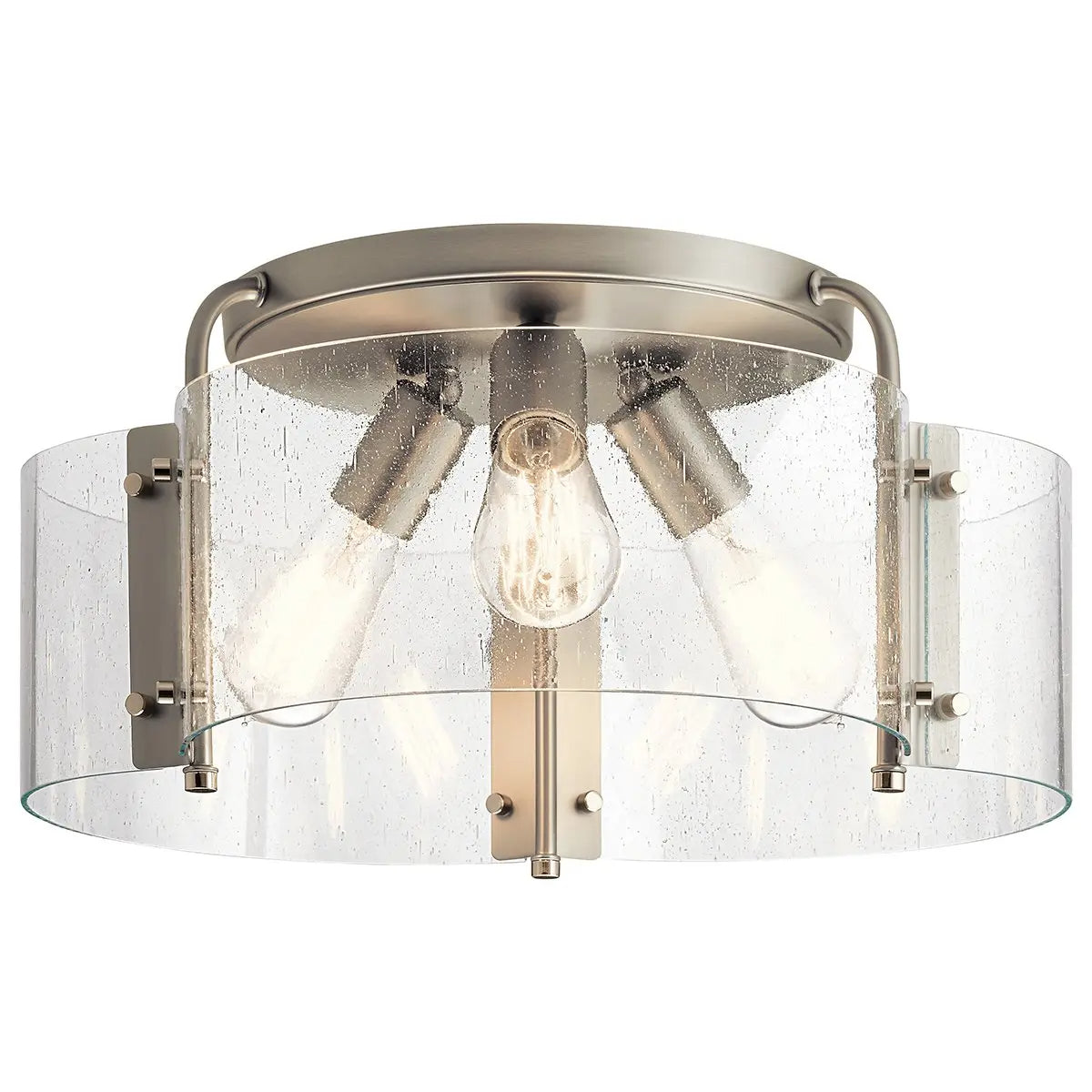 Thoreau 18" 3-Light Semi-Flush Mount Light, Brushed Nickel Finish