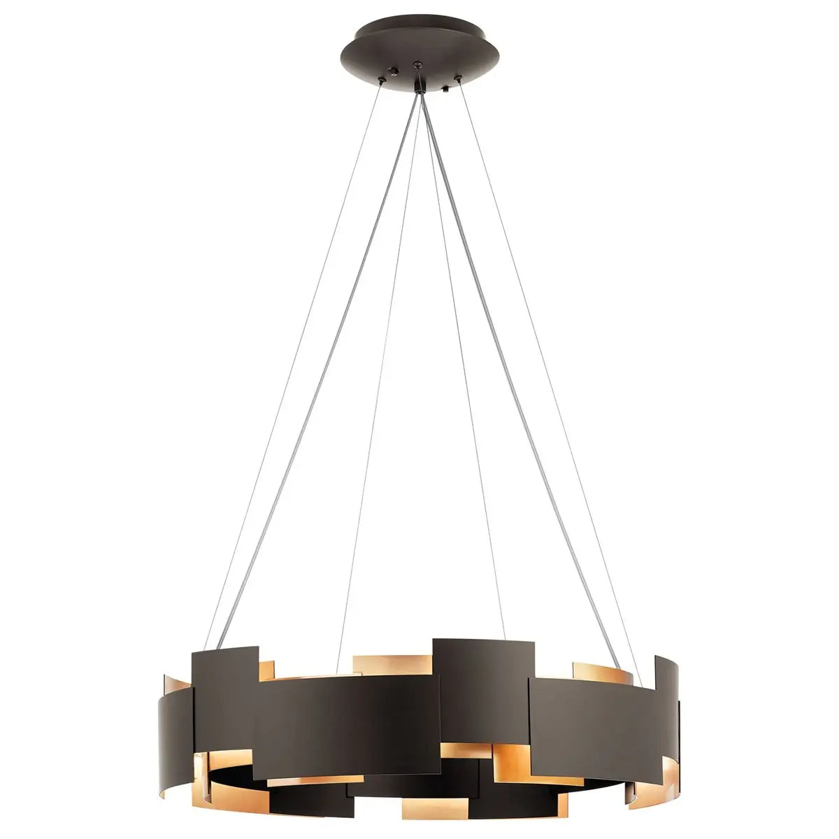 Moderne 27 In. LED Chandelier Bronze Finish - Bees Lighting