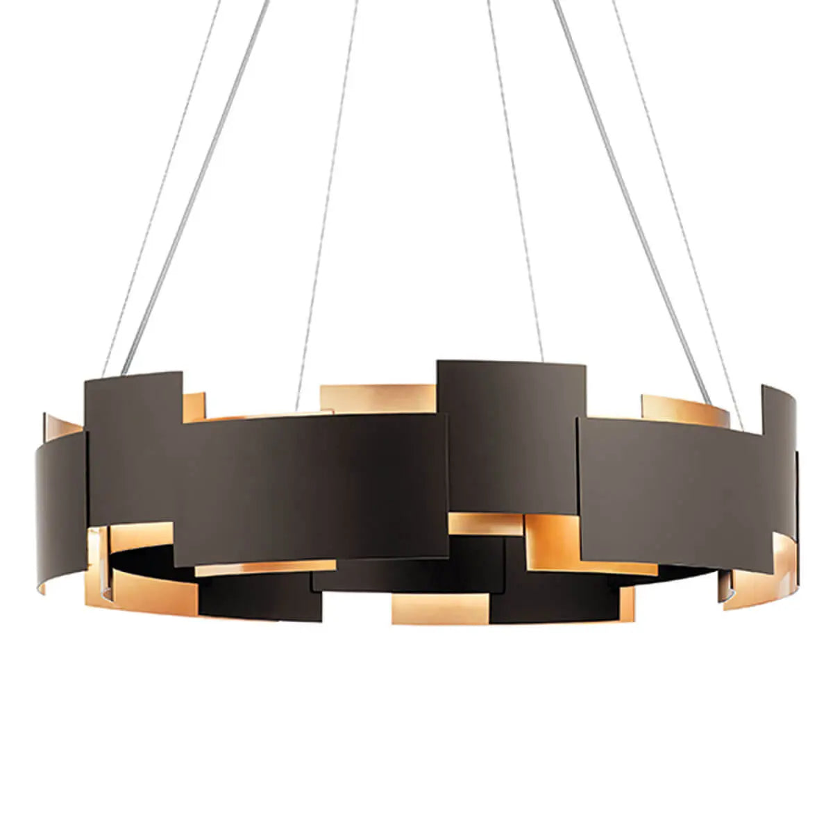 Moderne 27 In. LED Chandelier Bronze Finish - Bees Lighting