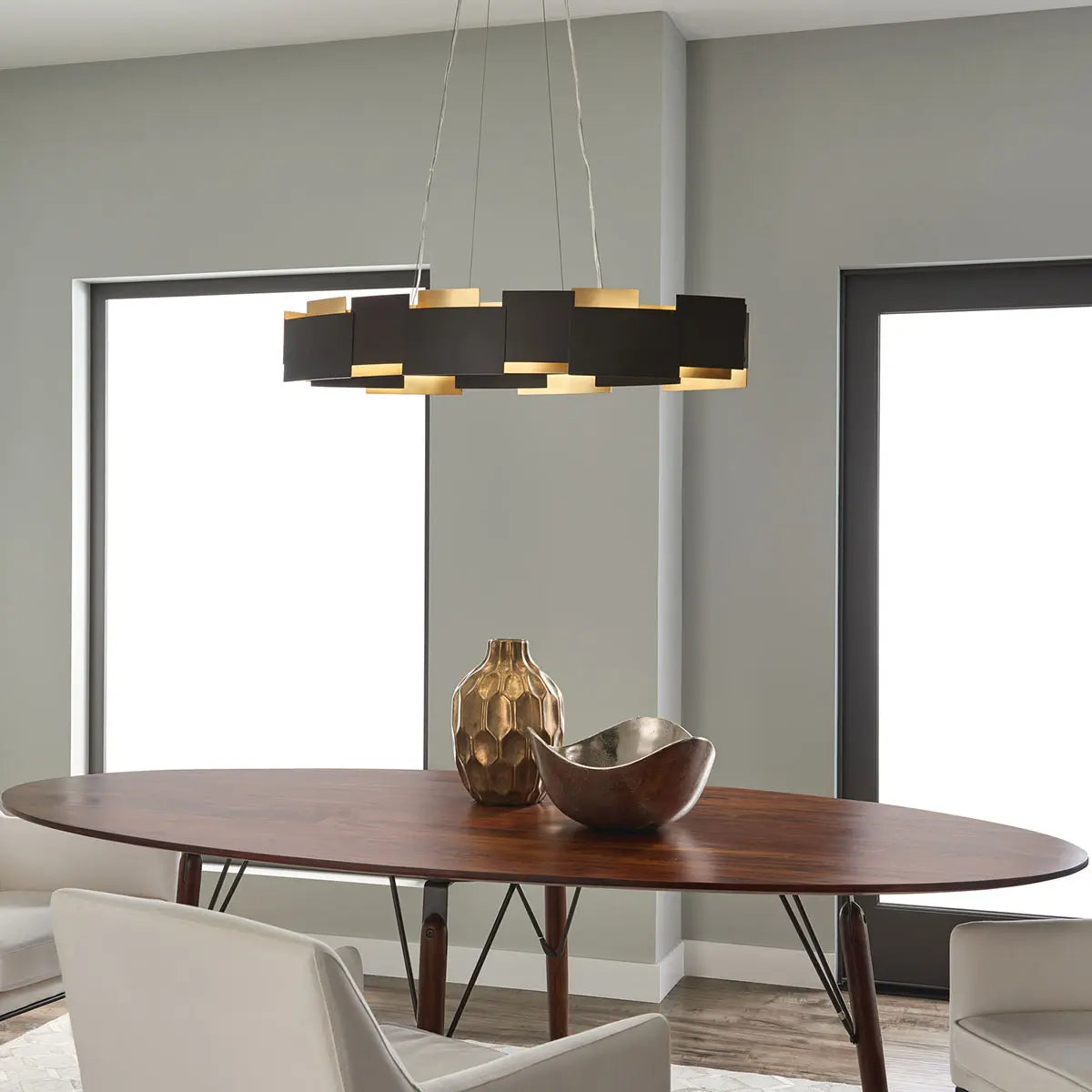 Mona 34 In. LED Chandelier Bronze Finish - Bees Lighting