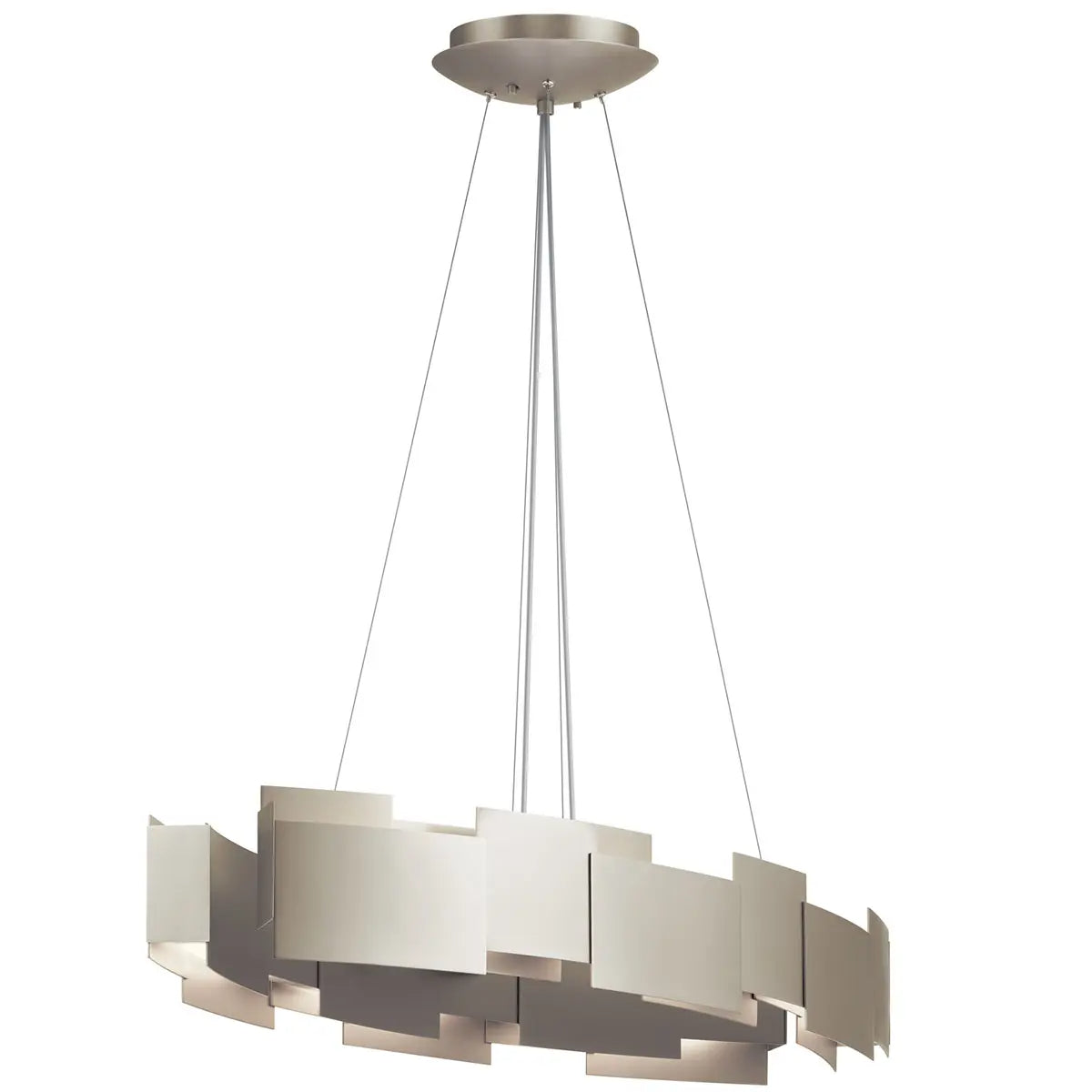 Mona 34 In. LED Chandelier Nickel Finish - Bees Lighting