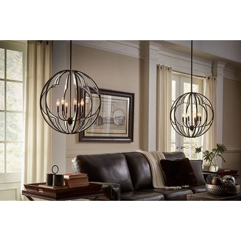 Montavello 26 in. 6 Lights Chandelier Bronze finish - Bees Lighting