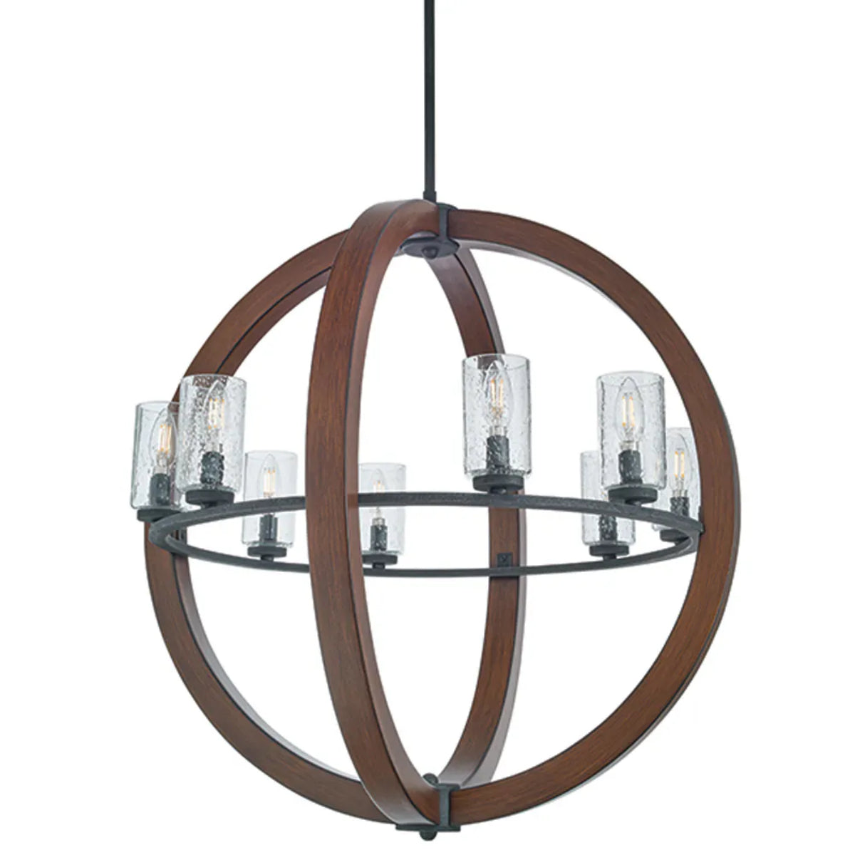 Kichler Lighting 43190AUB Grand Bank 30" 8-Light Chandelier 1-Tier with Clear seeded glass, Auburn stained Finish